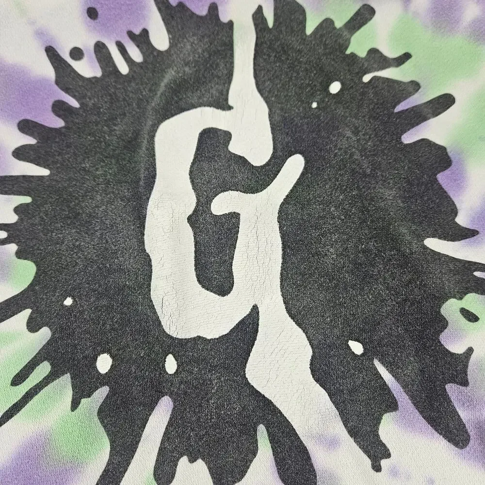 Goosebumps Hoodie Men's S Purple Green Tie Dye Cotton Blend Pullover
